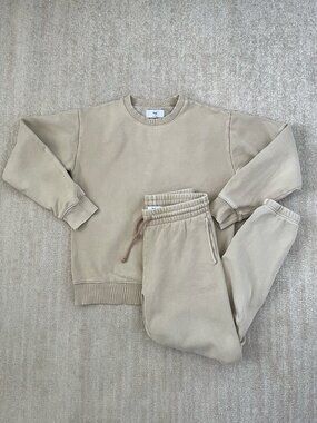 Aritzia Tna Cozy Fleece Matching Sweatshirt Sweatpants Set S